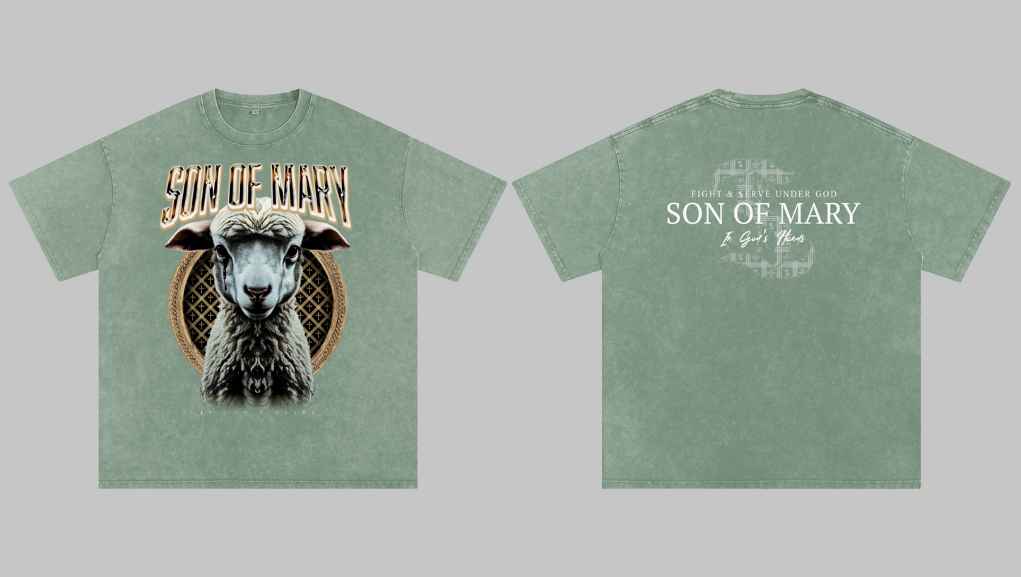 Son of Mary – “Fight & Serve” Lamb Tee (Gray Edition)