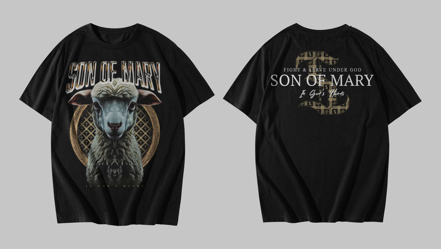 Son of Mary – “Fight & Serve” Lamb Tee (Black Edition )