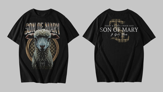Son of Mary – “Fight & Serve” Lamb Tee (Black Edition )