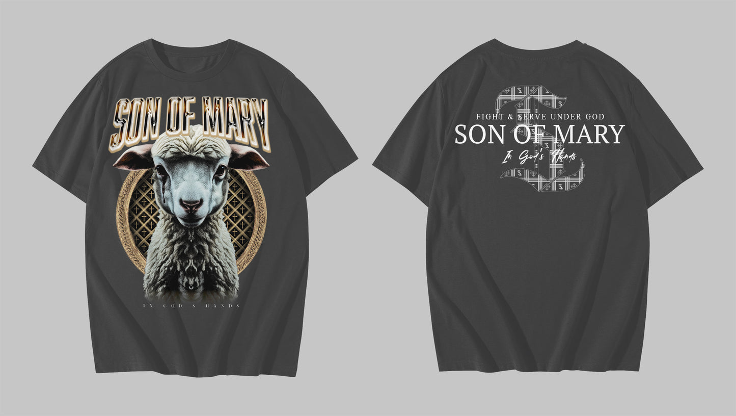 Son of Mary – “Fight & Serve” Lamb Tee (Gray Edition)