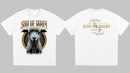 Son of Mary – “Fight & Serve” Lamb Tee (White Edition)